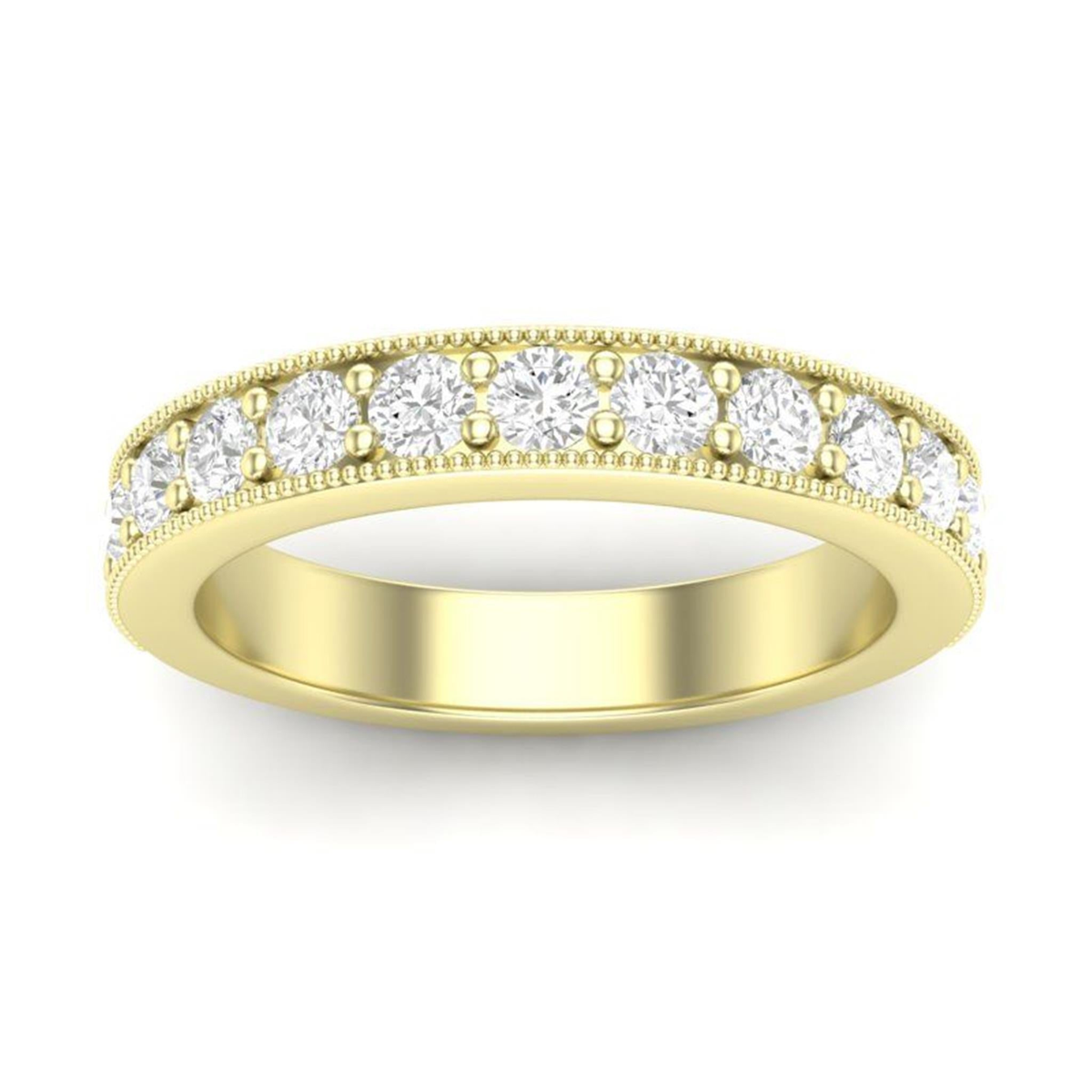 14Kt Yellow Gold Vintage Inspired Wedding Ring With 0.50cttw Natural Diamonds