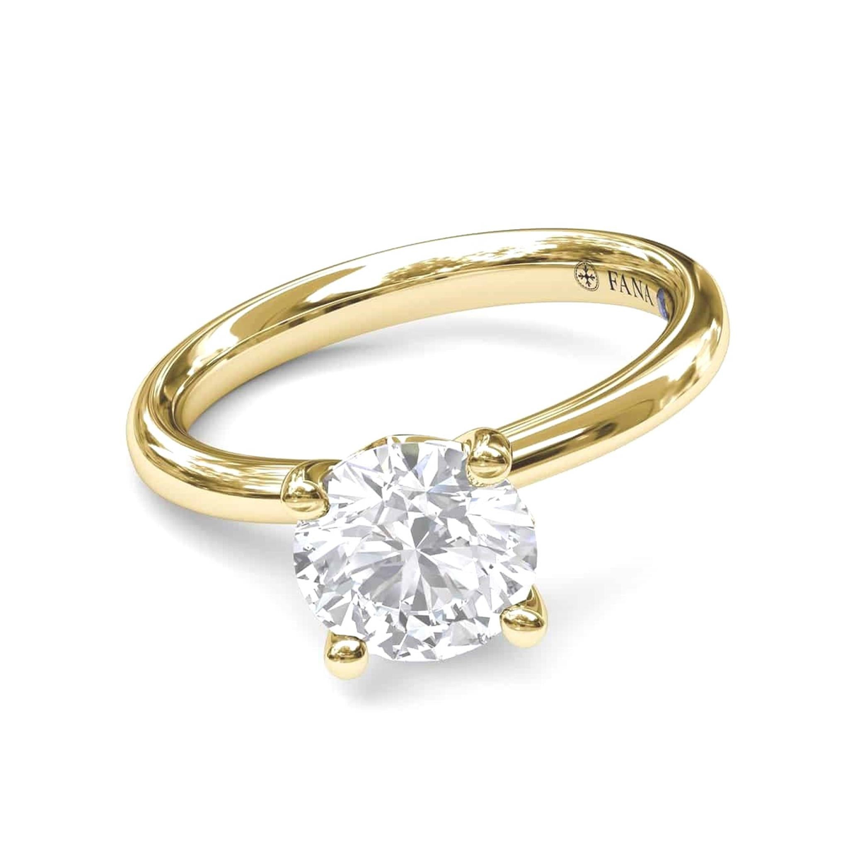 14Kt Yellow Gold Solitaire Ring With ct Natural Center Diamond