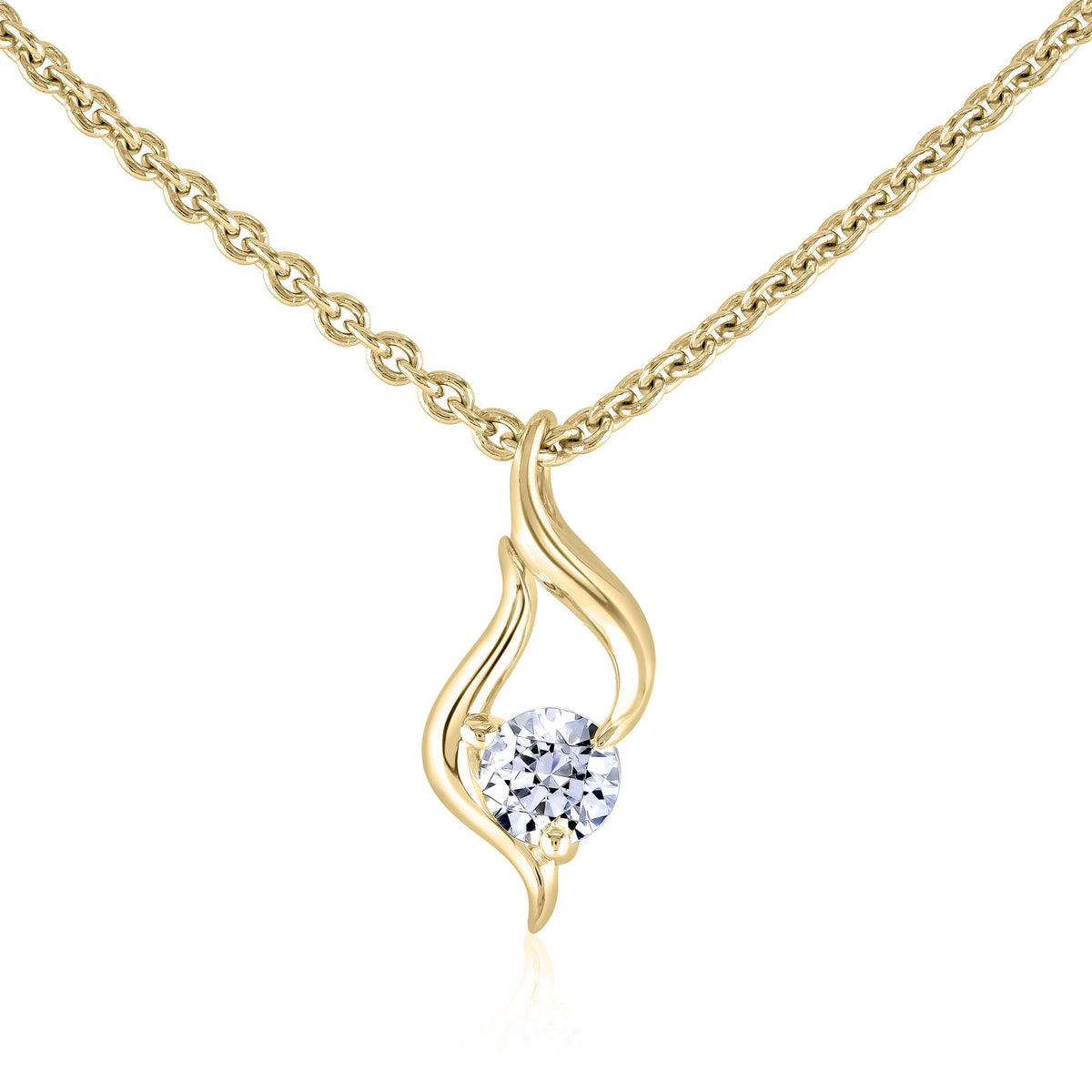 Fire and Ice 18Kt Yellow Gold Luma Pendant With .25cttw Natural Diamonds