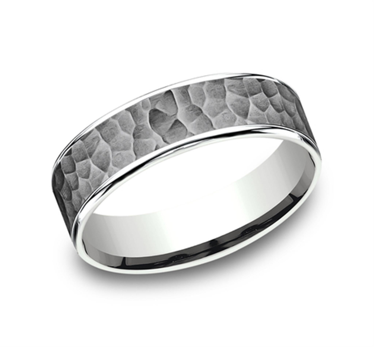 Tantalum  14Kt Gray  White Ammara Stone Band