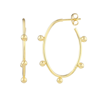 14Kt Yellow Gold Oval Hoop Earrings