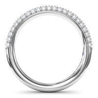 14Kt White Gold Stackable Wedding Ring With 0.58cttw Natural Diamonds