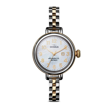 Shinola Birdy Stainless Steel Two-Tone Strap 34mm Mother of Pearl Dial Argonite 775 Watch