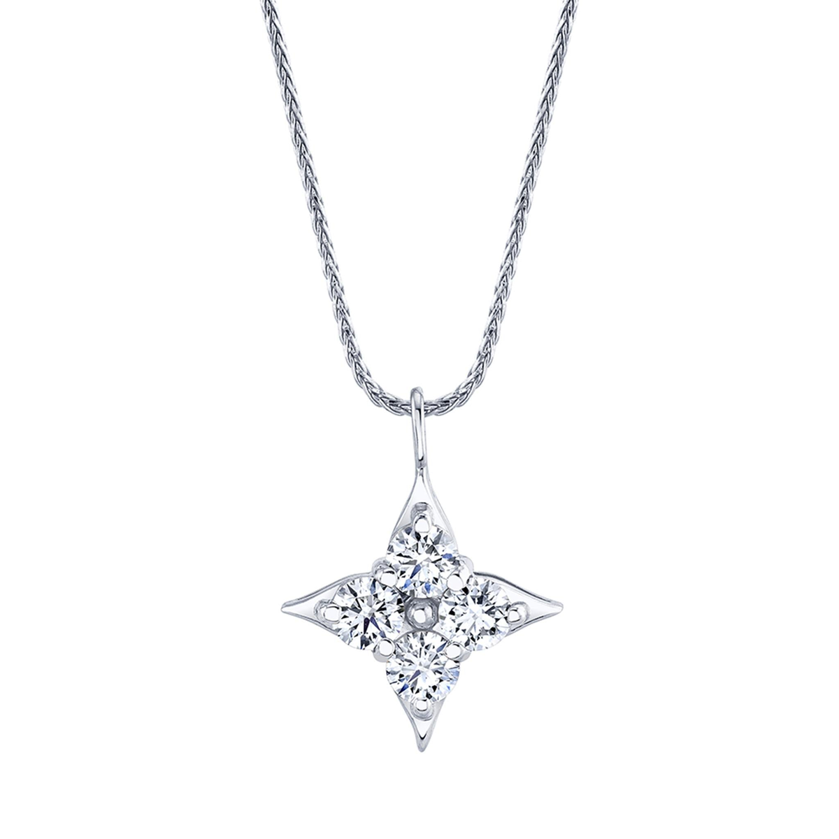 Star Of Hope 14Kt White Gold Pendant With 1.00cttw Natural Diamonds