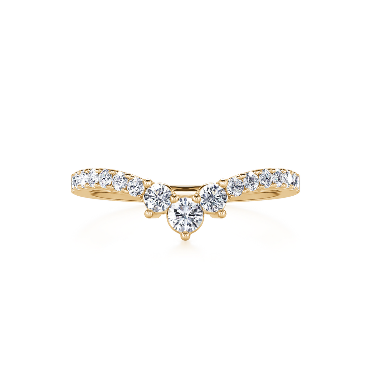 14K Yellow Gold Tiara Band with .30cttw  Natural Diamonds