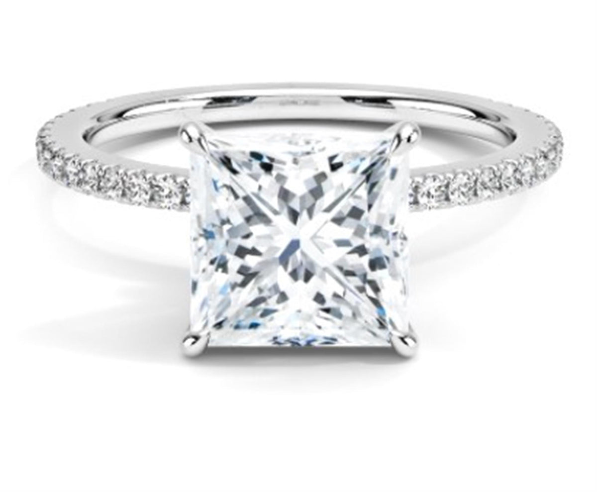14Kt White Gold Classic Prong Engagement Ring With .80ct Natural Center Diamond