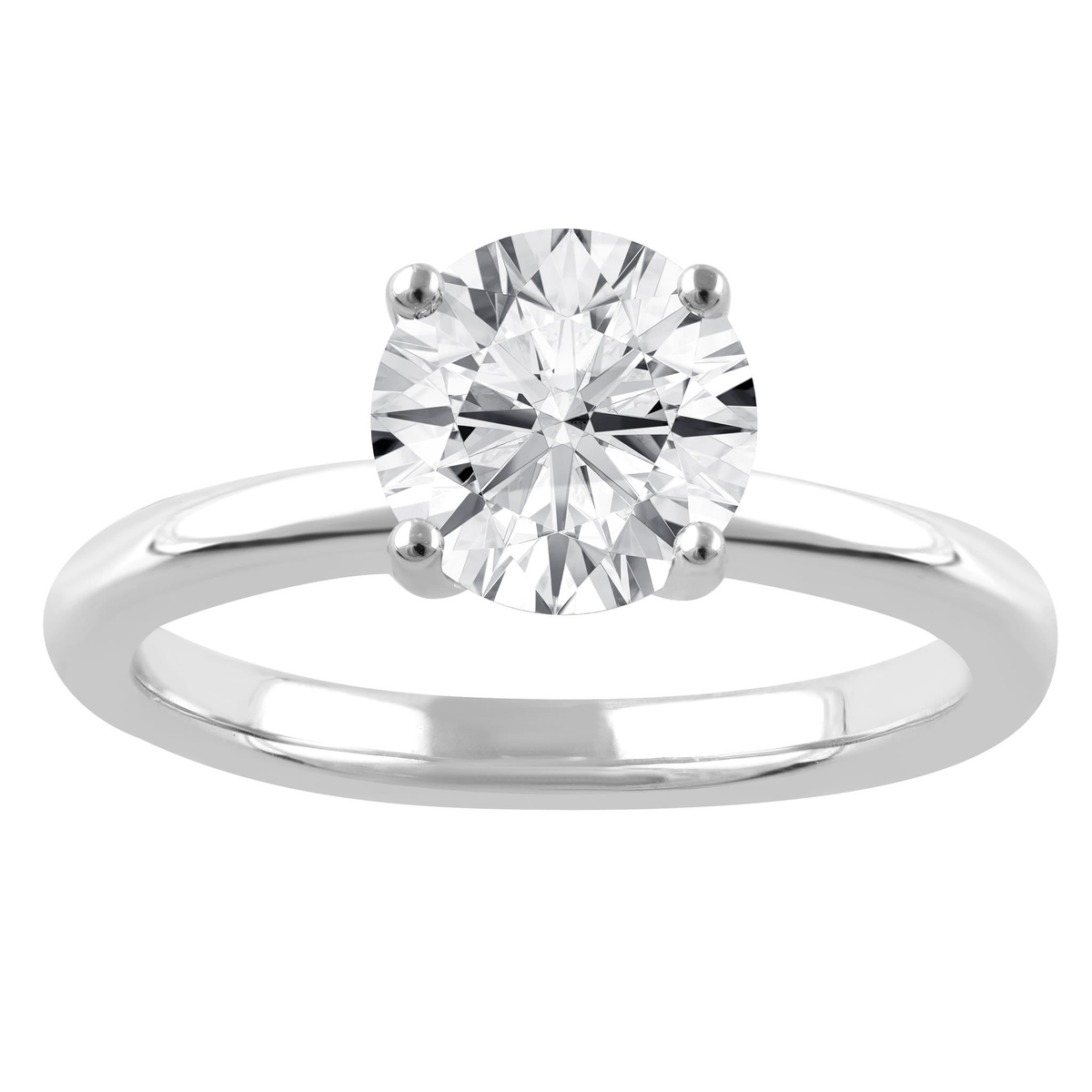 14Kt White Gold Solitaire Ring With 1.50ct Lab-Grown Center Diamond