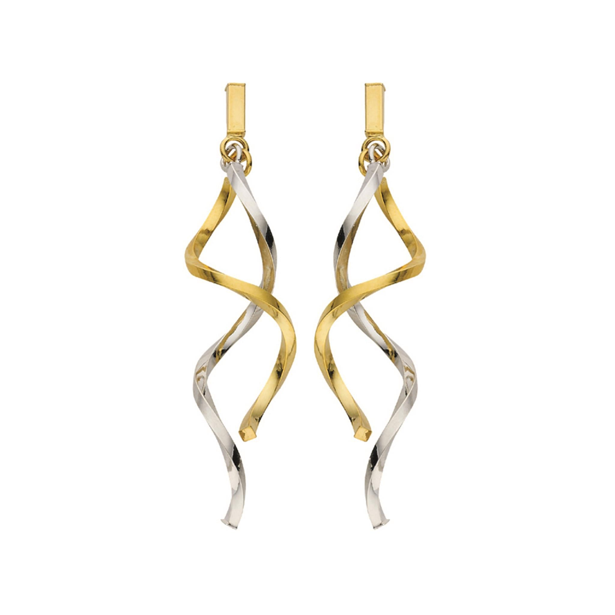 14Kt Yellow  White Gold Dangle Earrings