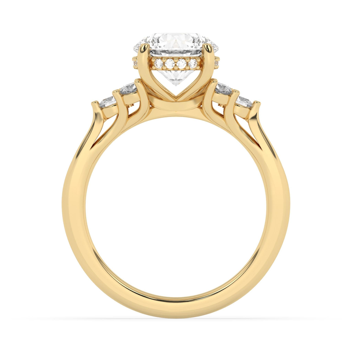 Lasker's Big Rocks 14Kt Yellow Gold Ring With Lab-Grown Center Diamond