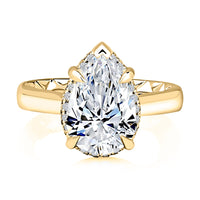 A. Jaffe Pear-Shaped Center Stone Hidden Halo Engagement Ring