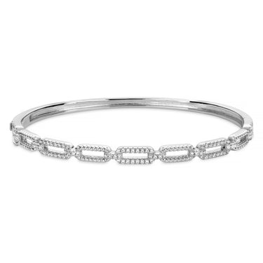 Sterling Silver Radiant Rope Link Bangle