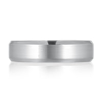 A. Jaffe 7mm Expandable Satin High Polish Beveled Edges Men's Band in 14K White Gold