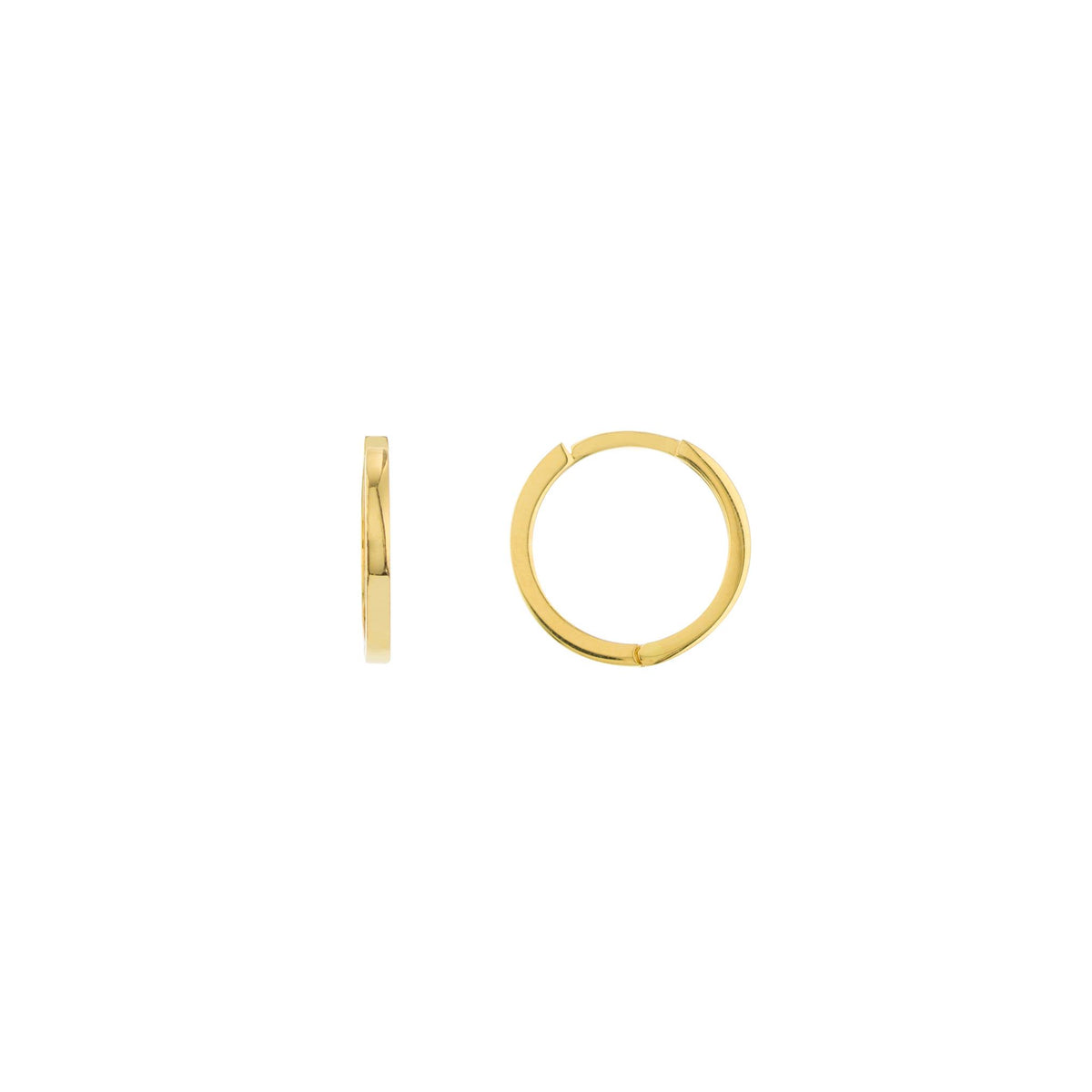 14Kt Yellow Gold 14.25mm Round Huggie Hoop Earrings