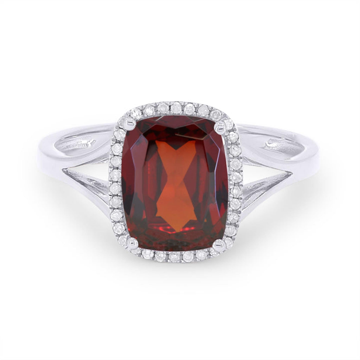 14Kt White Gold 2.63ct Garnet Diamond Ring