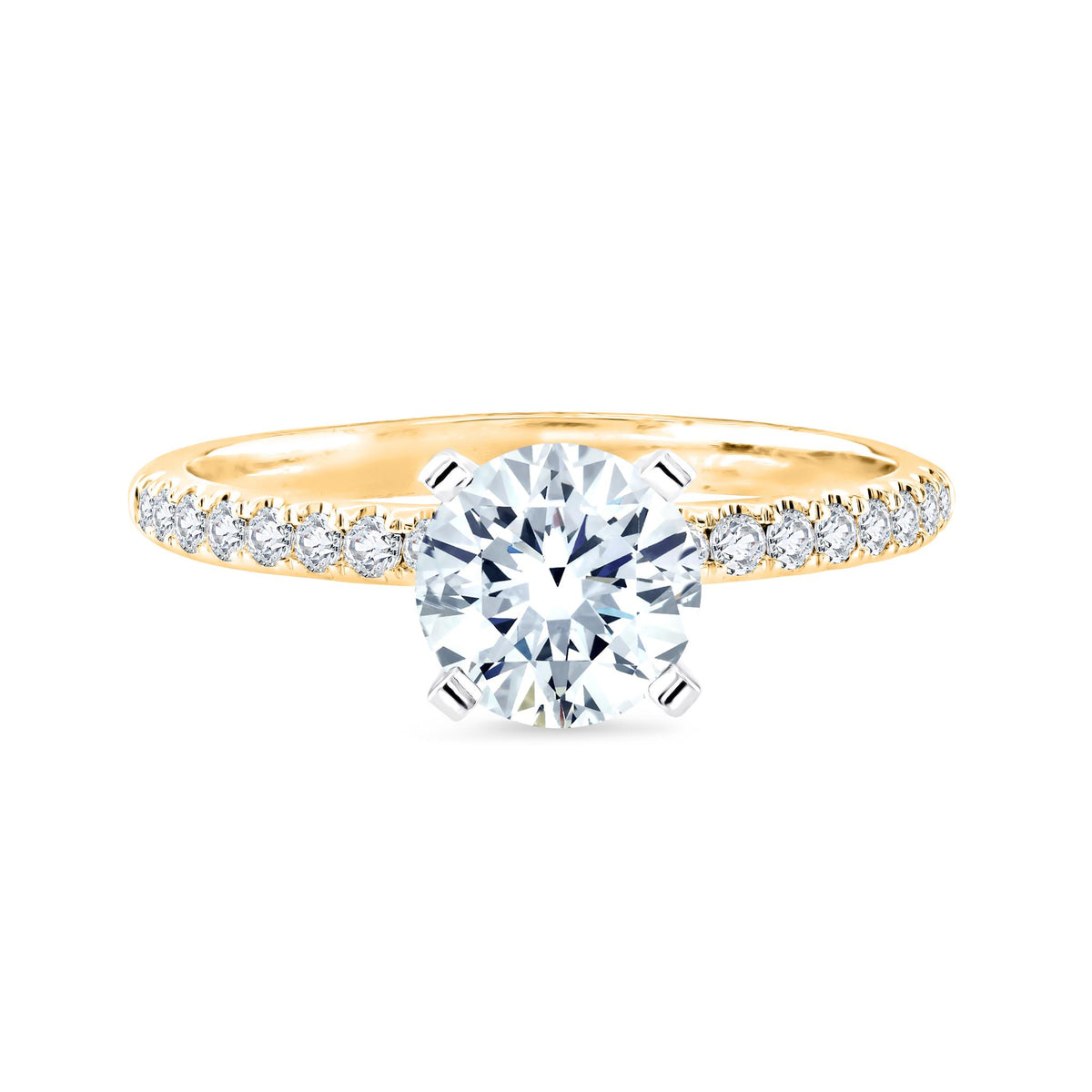 14Kt Yellow Gold Galaxy Ring Mounting With 0.20cttw Natural Diamonds