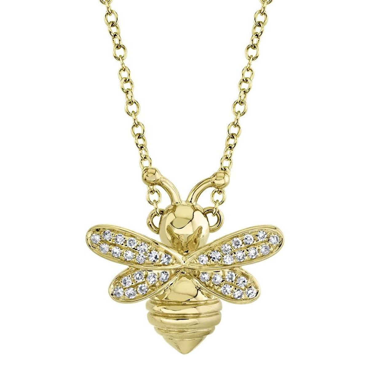 Shy Creation Gold Honey Bee Diamond Necklace