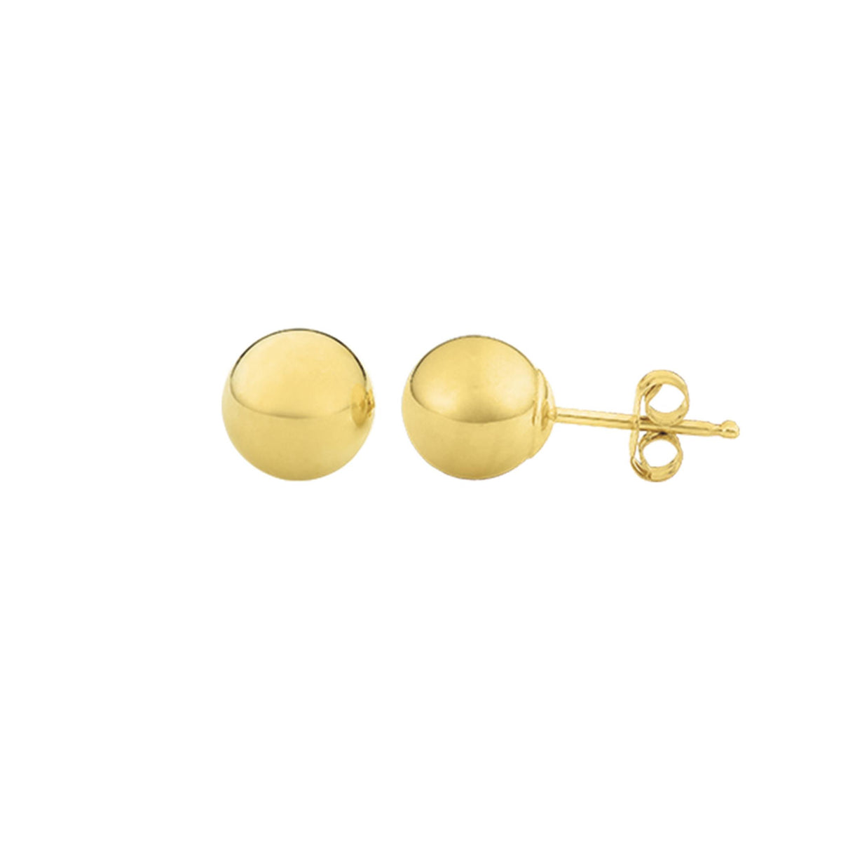 14Kt Yellow Gold 6mm Ball Stud Earrings