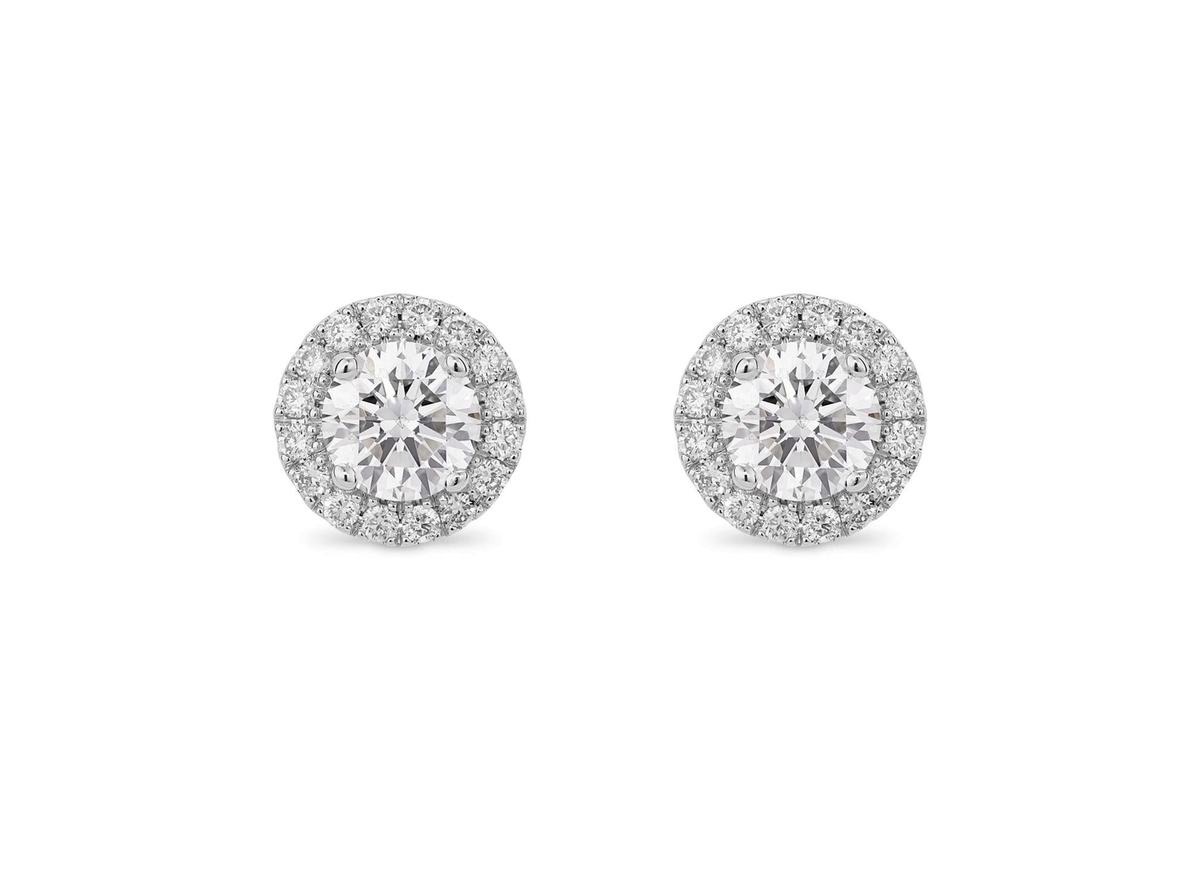 14Kt White Gold Classic Stud Earrings With 1.00cttw Lab-Grown Diamonds