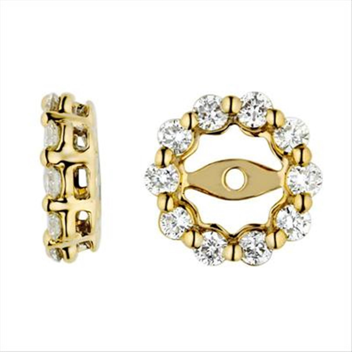 18Kt Yellow Gold Earring Jackets 0.50cttw Natural Diamonds