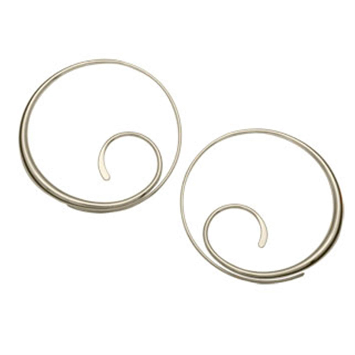 E.L Designs 39mm Sterling Silver Scrolling Hoop Earrings