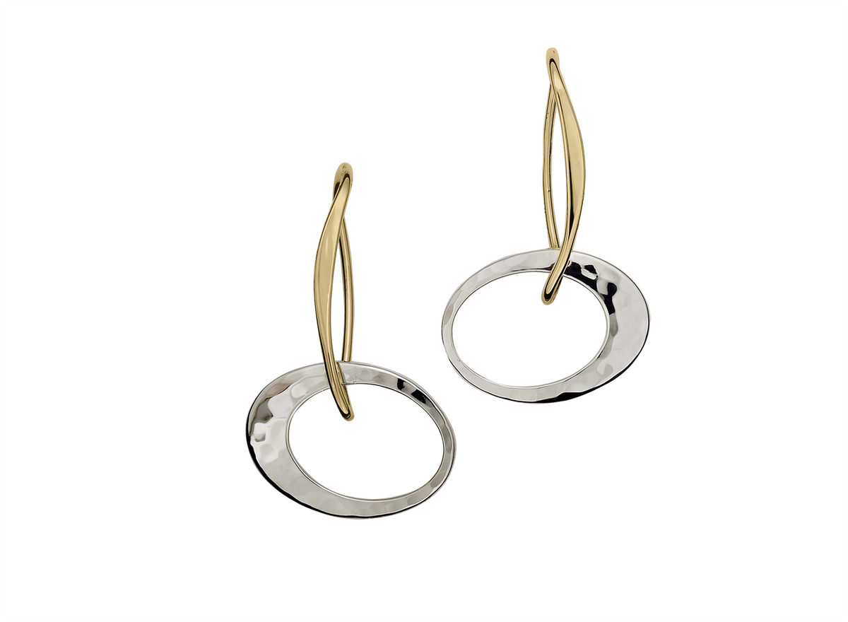 E.L. Designs Silver & Gold Petite Elliptical Earrings