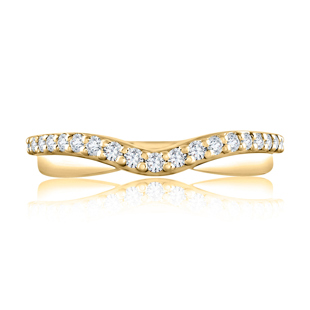 A.Jaffe Curved 0.25cttw Diamond Anniversary Band in 14Kt Yellow Gold (0.25ctw)