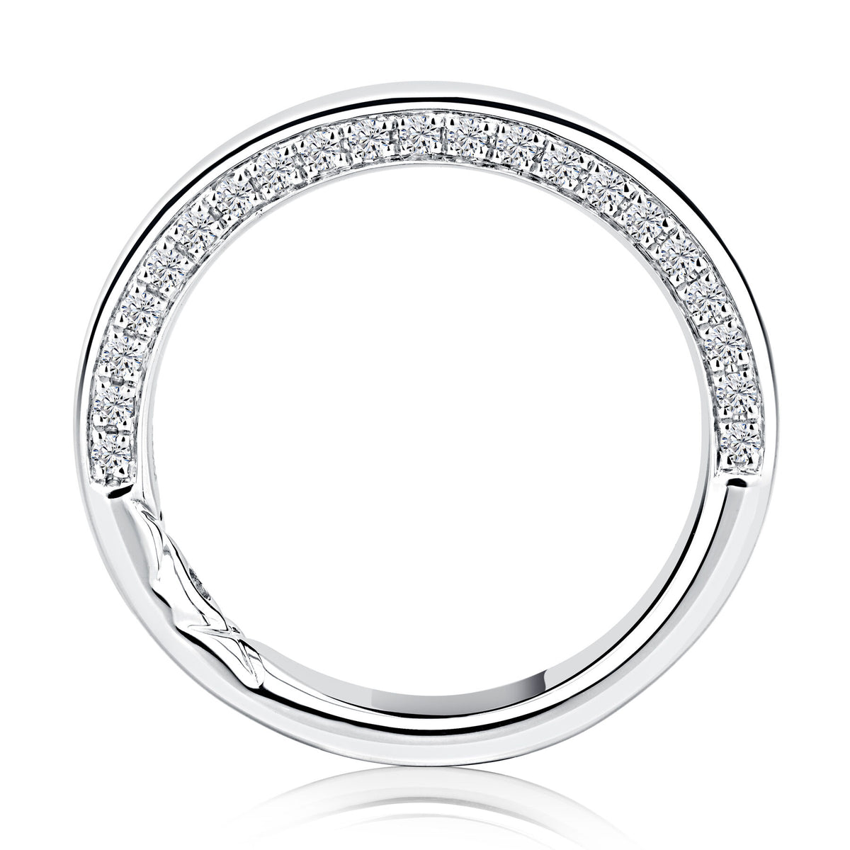 A.Jaffe Shared Prong Bright Polished Wedding Band