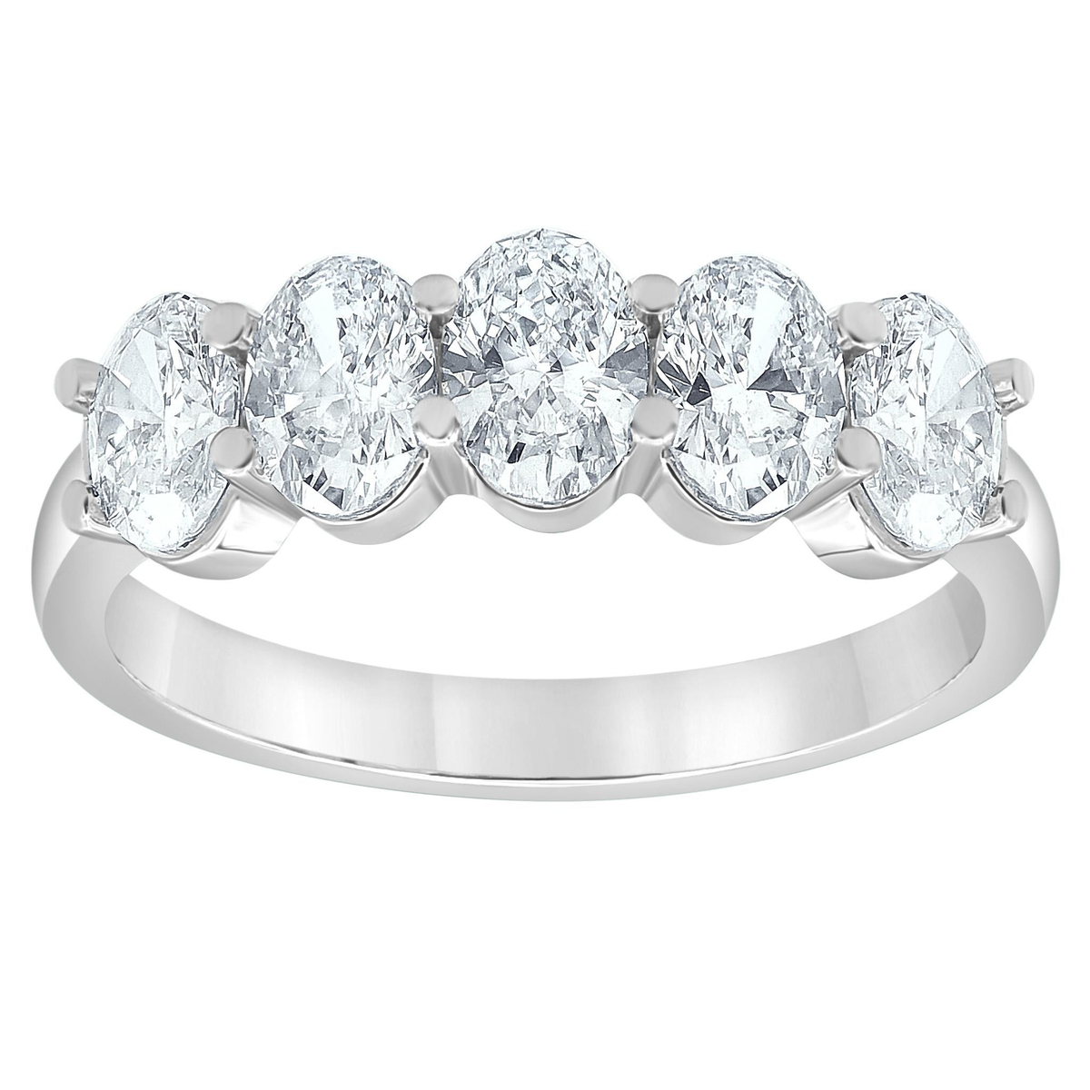 14Kt White Gold Prong Set Wedding Ring With 2.00cttw Lab-Grown Diamonds