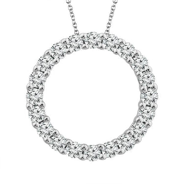 10Kt White Gold Circle of Life Pendant with .10Cttw Natural Diamonds