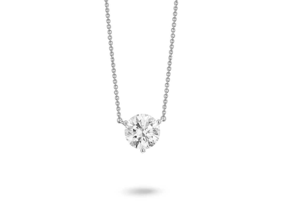 14Kt White Gold Solitaire Pendant With 1.50cttw Lab-Grown Diamonds