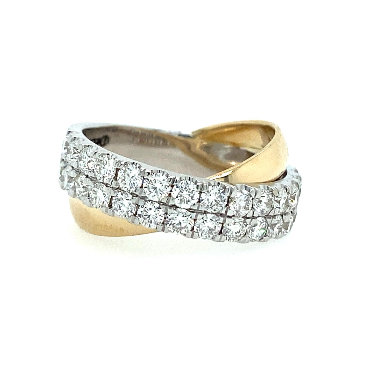 14Kt Yellow  White Gold Classic Fashion Fashion Ring With 1.57cttw Natural Diamonds