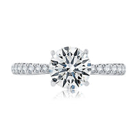 A. Jaffe Tapered Pave Cathedral Set Engagement Ring in 14K White Gold