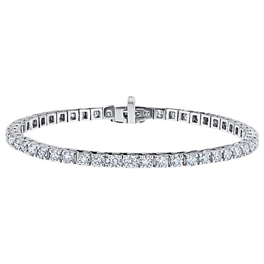 Sterling Silver 4-Prong Tennis Bracelet With 59 Round Lab-Grown Diamonds Totaling 5cttw