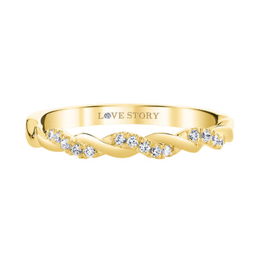 14Kt Yellow Gold Twist Band with .10Cttw Natural Diamonds