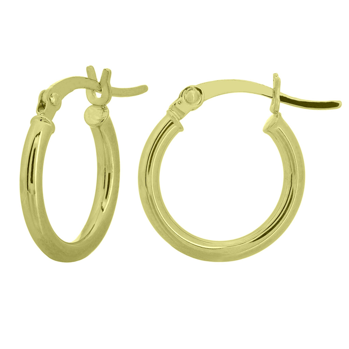 10Kt Yellow Gold 15x2mm Round Hoop Earrings