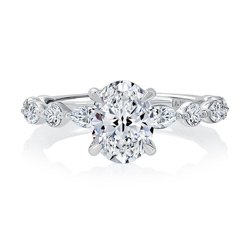 A. Jaffe Oval Diamond Vanessa Engagement Ring in 14K White Gold