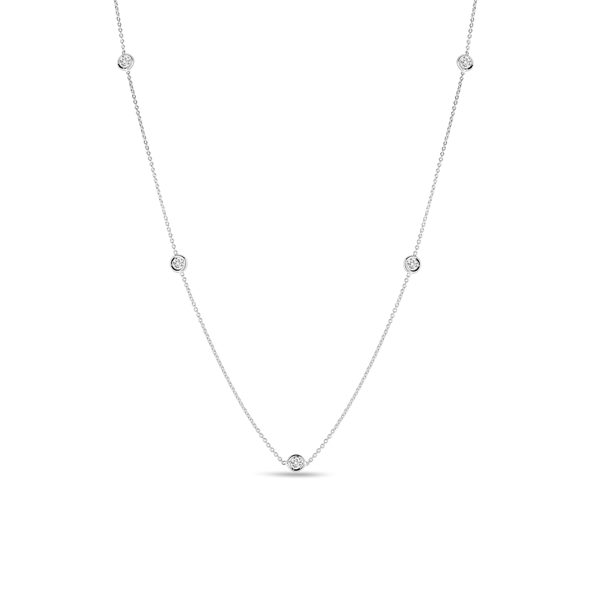 Roberto Coin 18Kt White Gold 18" Diamonds By The Inch Necklace - .23cttw