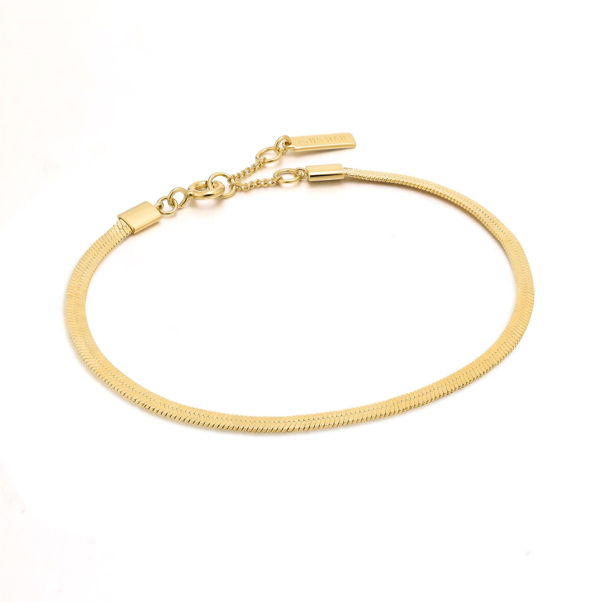 Ania Haie Gold Flat Snake Chain Bracelet