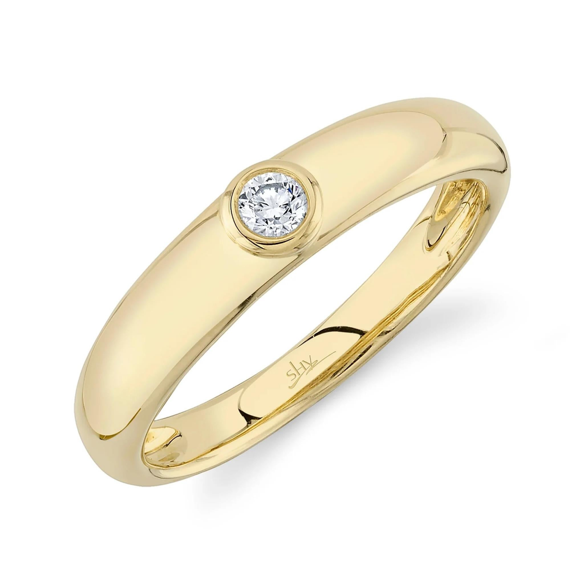 Shy Creation Gold Simple Diamond Band