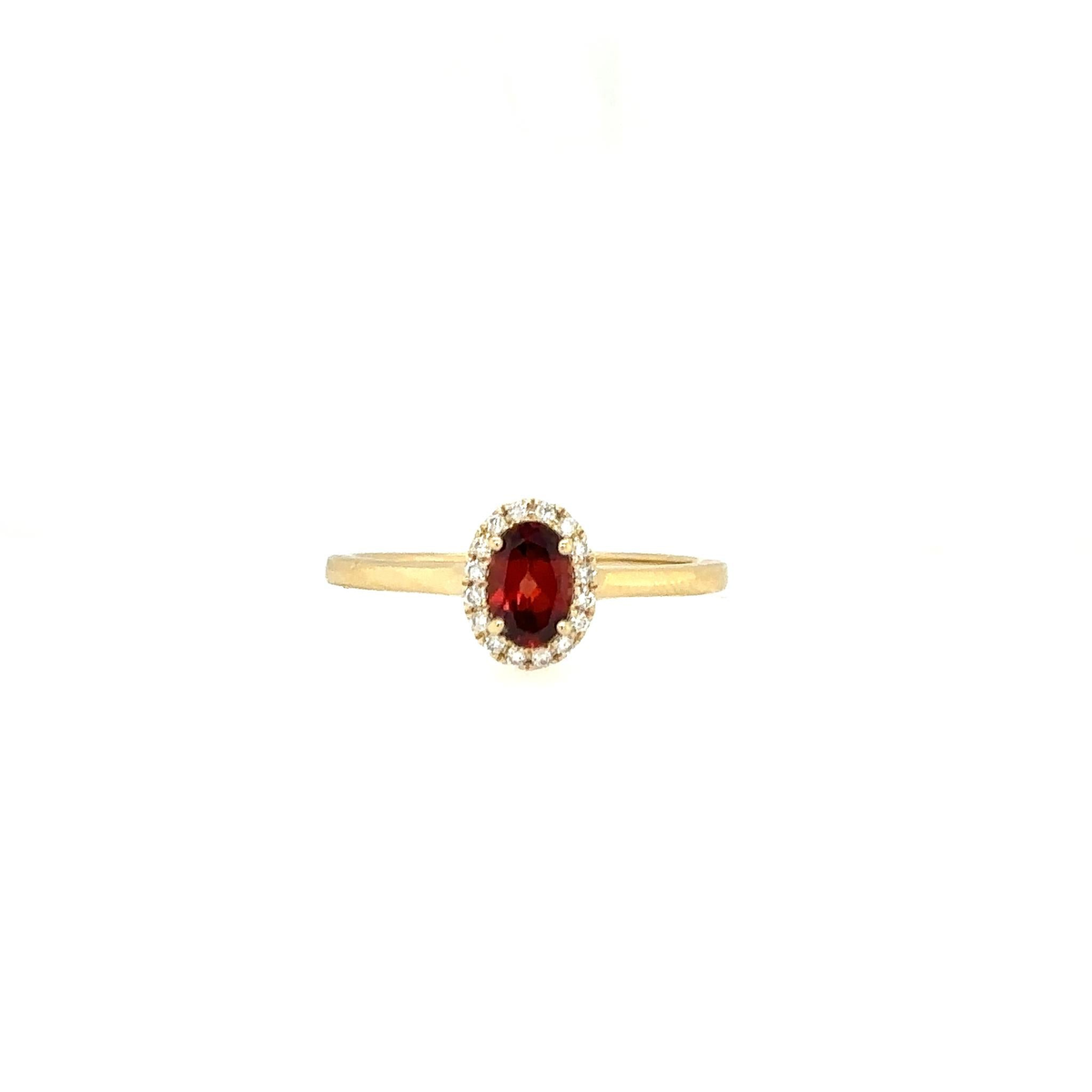 14Kt Yellow Gold 'Center Of My World' Garnet Ring