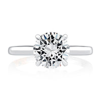 A. Jaffe Round Solitaire Hidden Diamond Bridge Engagement Ring in 14K White Gold