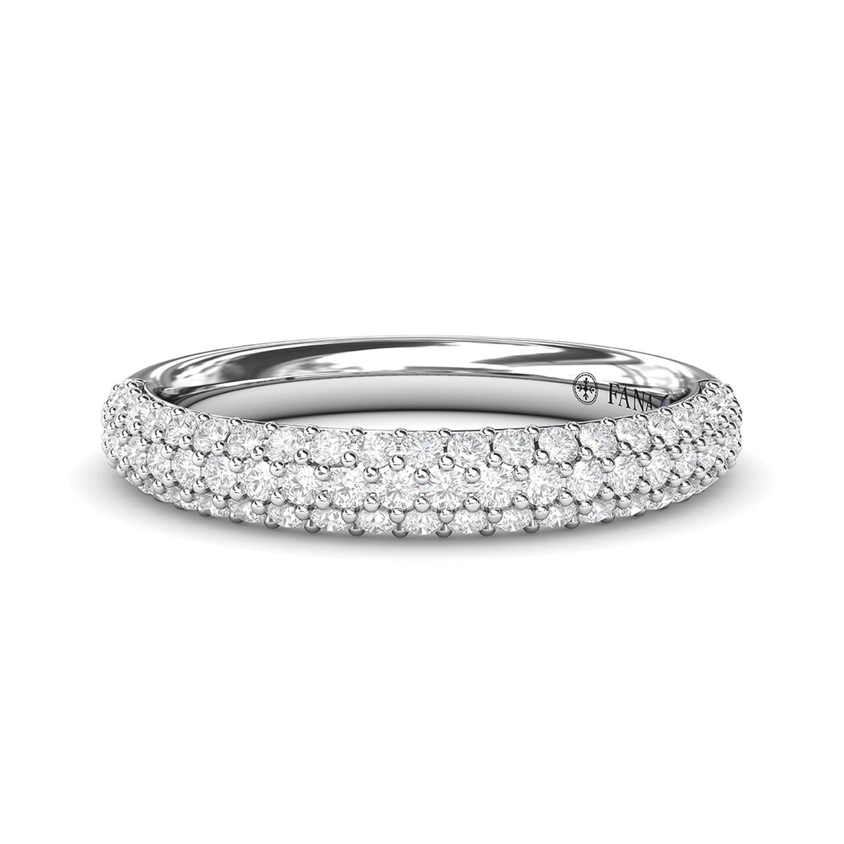 14Kt White Gold Stackable Wedding Ring With 0.58cttw Natural Diamonds