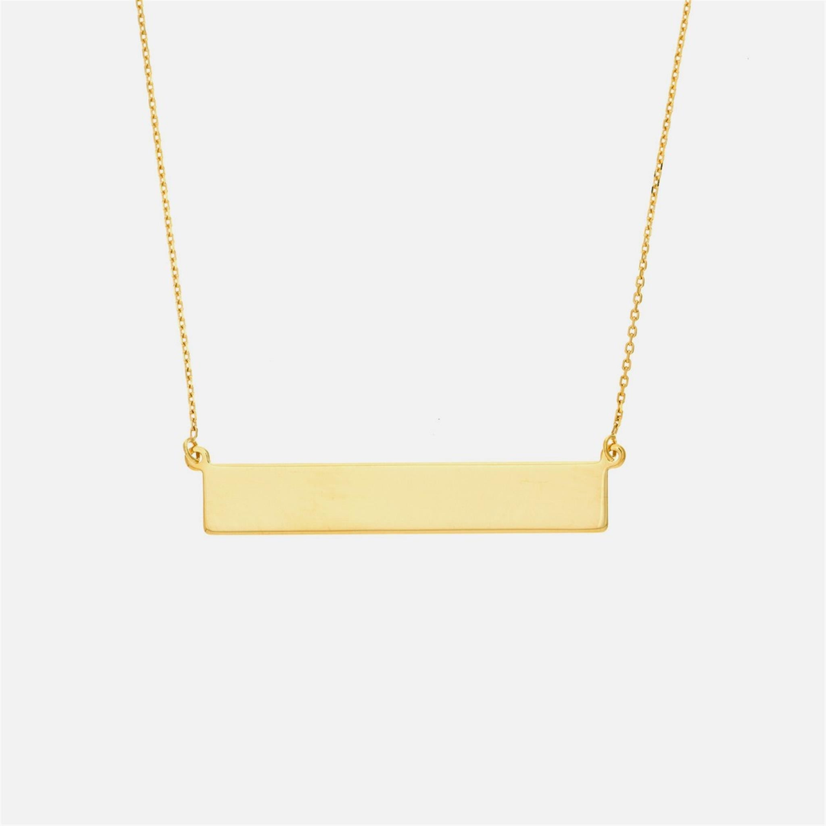 14K Yellow Gold East-West Engravealbe Bar Pendant