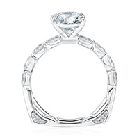 A.Jaffe 14Kt White Gold Diamond Euro-Shank Engagement Ring