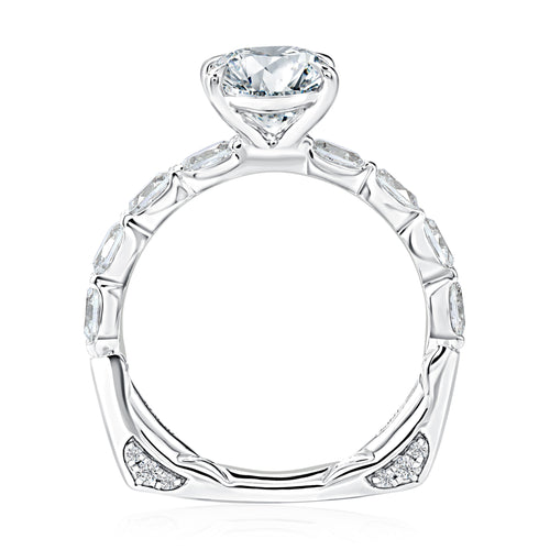 A.Jaffe 14Kt White Gold Diamond Euro-Shank Engagement Ring Mounting