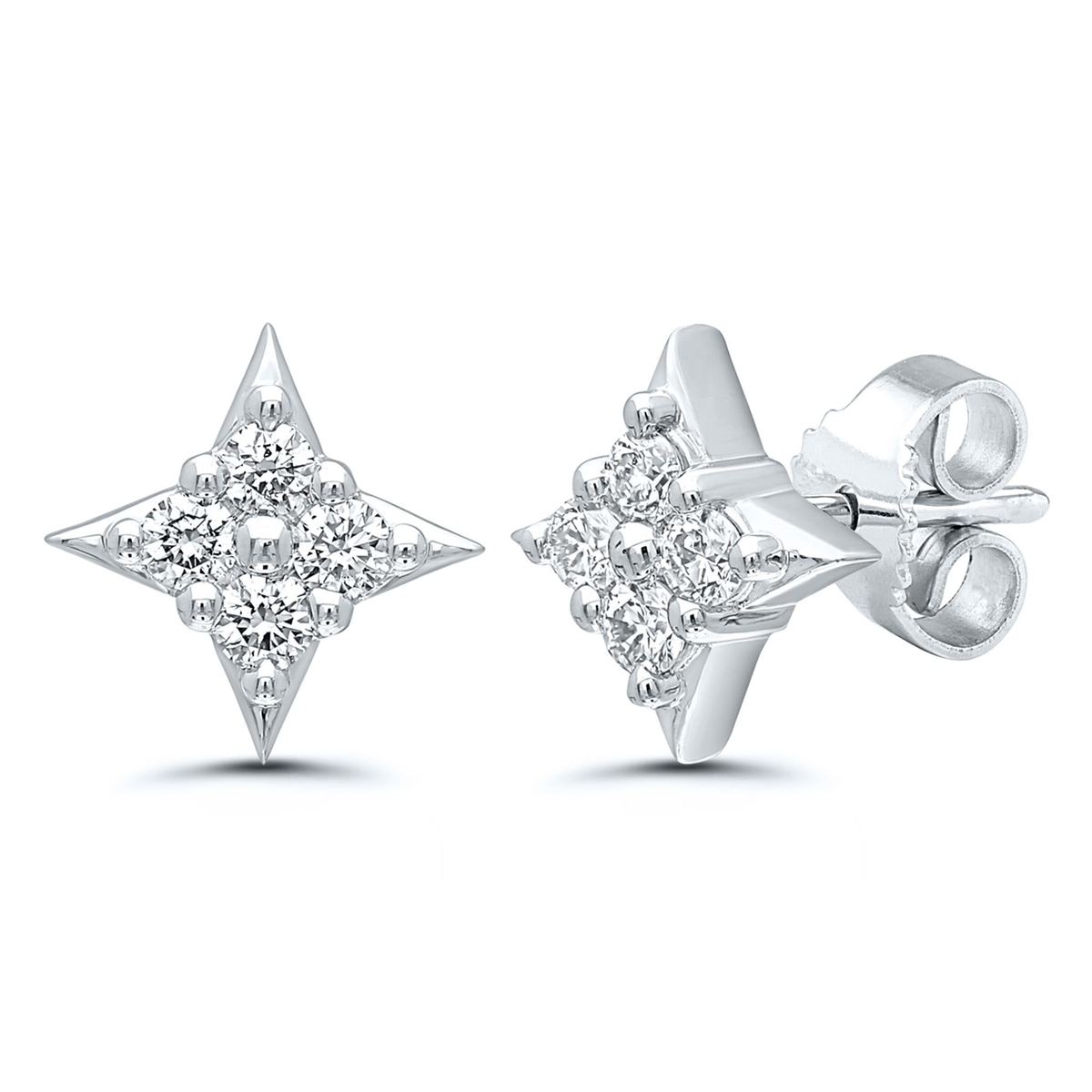 Star of Hope 14Kt White Gold 0.38cttw Natural Diamond Stud Earrings