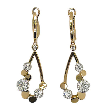 Frederic Sage 14Kt Yellow & White Gold Confetti Pear Shape 0.64cttw Diamond Drop Earrings