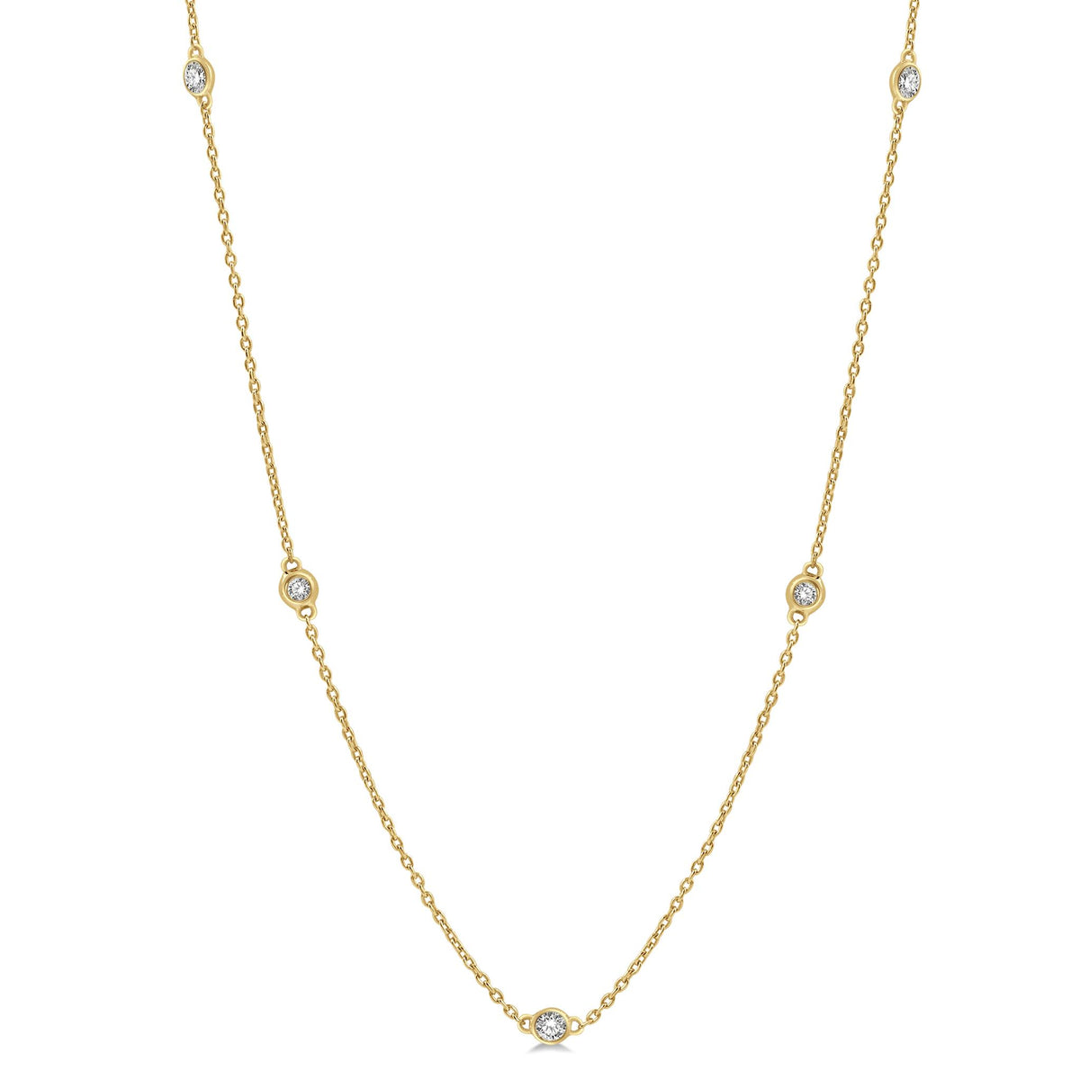 Milestone 14Kt Yellow Gold Diamonds-By-The-Yard Necklace With .50cttw Natural Diamonds