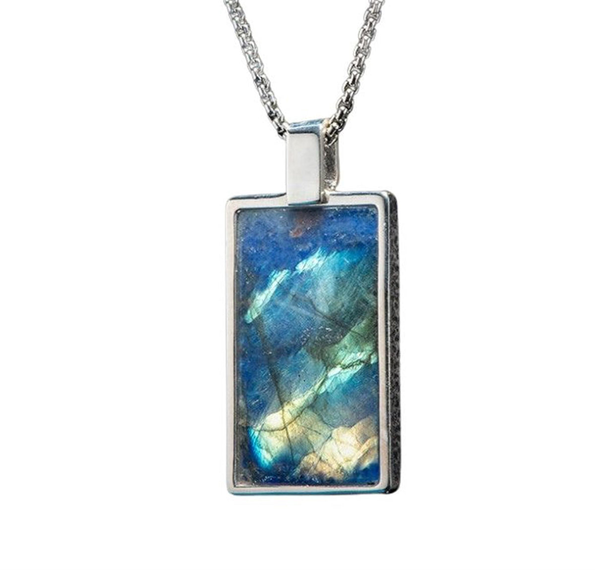 William Henry - Labradorite Pinnacle Shift Pendant on 22" Sterling Silver Chain
