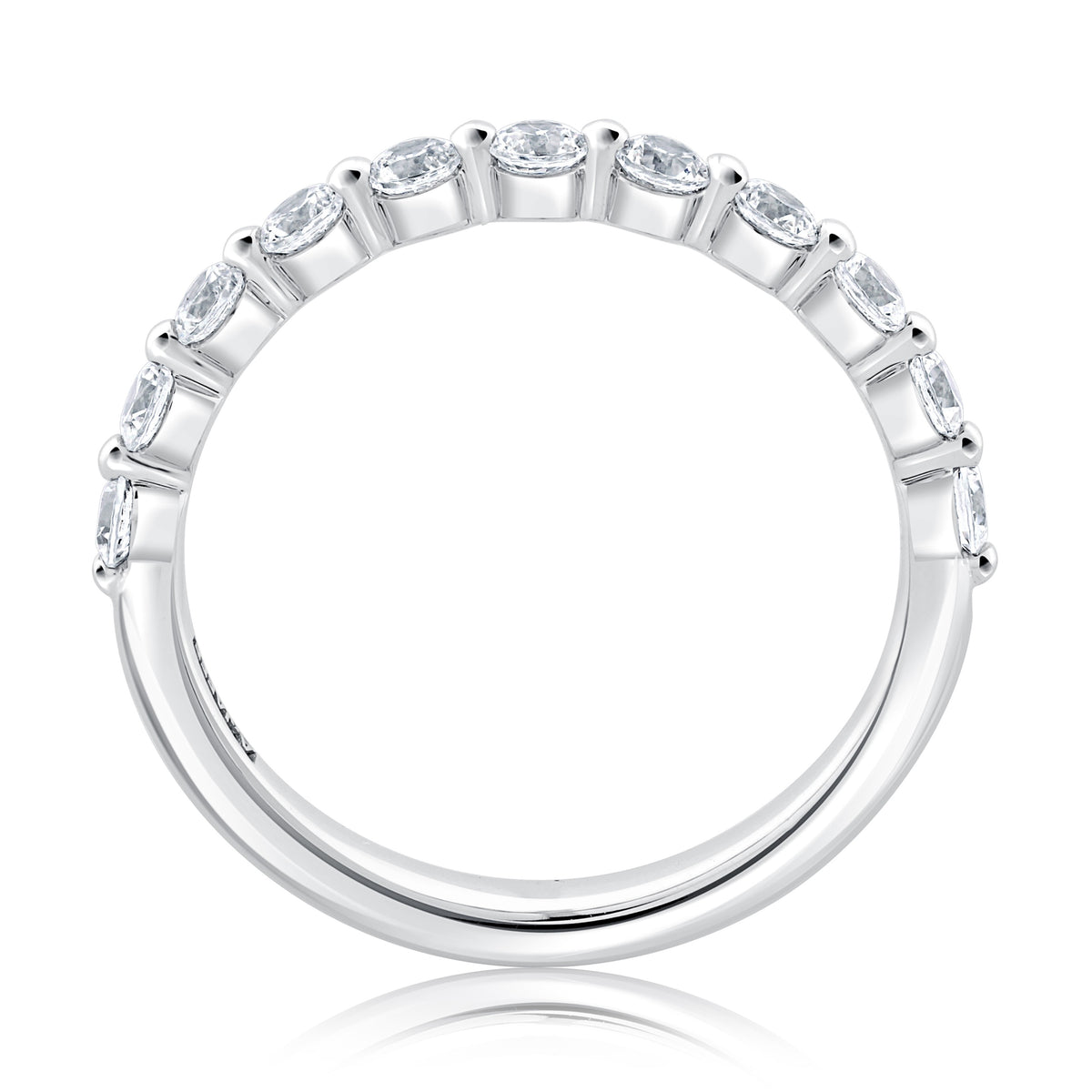 A.Jaffe Shared Prong 0.55cttw Diamond Anniversary Band in 14K White Gold